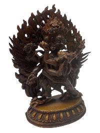 Buddhist Statue Miniature Statue Of, Vajrakilaya - Dorje Phurba, [chocolate Oxidized]