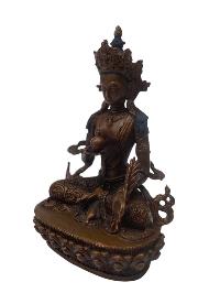 Buddhist Statue Miniature Statue Of, Ksitigarbha - Bodhisattva, [chocolate Oxidized]