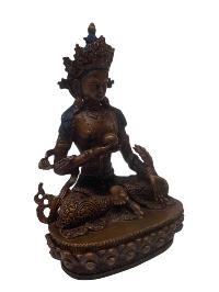 Buddhist Statue Miniature Statue Of, Ksitigarbha - Bodhisattva, [chocolate Oxidized]