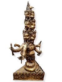 [last Piece], Buddhist Statue Of Rahula, [gold Plated Antique Finishing], [rare Find]