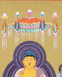 [master Quality],japanese Style Thangka Of Amitabha Buddha, [real Gold], Natural Traditional Color