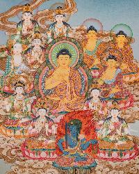 [old], [master Quality], Japanese 
 Style Thangka Of Shakyamuni Buddha, [real Gold], Natural Traditional Color, [rare Find]