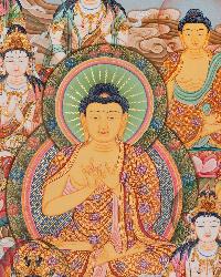 [old], [master Quality], Japanese 
 Style Thangka Of Shakyamuni Buddha, [real Gold], Natural Traditional Color, [rare Find]