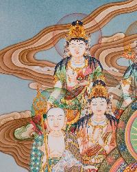 [old], [master Quality], Japanese 
 Style Thangka Of Shakyamuni Buddha, [real Gold], Natural Traditional Color, [rare Find]