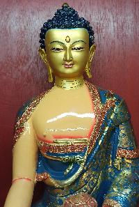 Buddhist Statue Of Shakyamuni Buddha, [traditional Color, Face Painted]