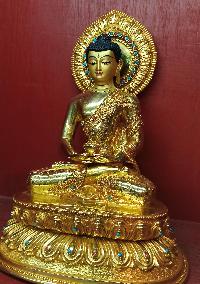 Amitabha Buddha Statue, Buddhist Statue, [full Gold Plated, Stone Setting, Face Painted]