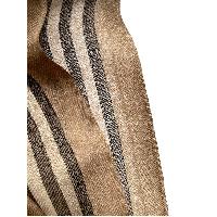 Ring Shawl,a Thin, Soft, And Light Shawl For All-weather Use, Two-ply Wool, Real Pashmina Wool, Brown With Stripes