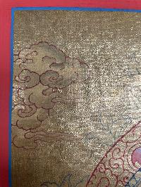 Tibetan Buddhist Thangka Of [shakyamuni Buddha], Real 24k Gold, [hand Painted]