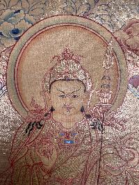 Tibetan Buddhist Thangka Of [padmasambhava], Real 24k Gold, [hand Painted]