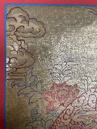 Tibetan Buddhist Thangka Of [jambhala: Namtose], Real 24k Gold, [hand Painted]