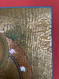 Tibetan Buddhist Thangka Of [medicine Buddha], Real 24k Gold, [hand Painted]