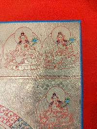 Tibetan Buddhist Thangka Of [green Tara Mandala], Real 24k Gold, [hand Painted]