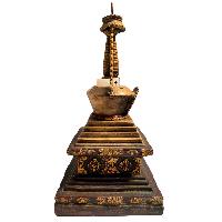 Buddhist Statue Of, Stupa, [traditional Color, Antique Finishing]