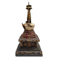 Buddhist Statue Of, Stupa, [traditional Color, Antique Finishing]