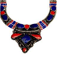 Handmade Nepali [tribal] Necklace, With [stone Setting]