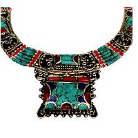 Handmade Nepali [tribal] Necklace, With [stone Setting]