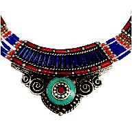 Handmade Nepali [tribal] Necklace, With [stone Setting]