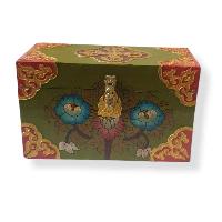 Handmade Tibetan Box With Lotus Design [traditional Color]