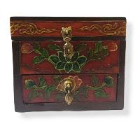 Handmade Tibetan Box With Lotus Design [traditional Color]