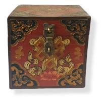 Handmade Tibetan Box With Endless Knot Design [traditional Color]