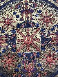 Tibetan Buddhist Thangka Painting Of Pancha Buddha Mandala, [hand Painted]