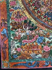 Tibetan Buddhist Thangka Painting Of Buddha Mandala, [hand Painted]