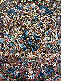 Tibetan Buddhist Thangka Painting Of Buddha Mandala, [hand Painted]