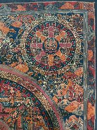 Tibetan Buddhist Thangka Painting Of Pancha Buddha Mandala, [hand Painted]