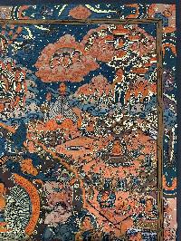 Tibetan Buddhist Thangka Painting Of Buddha Life Story, [hand Painted]