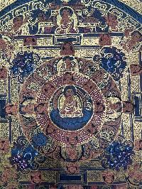 Tibetan Buddhist Thangka Painting Of Buddha Mandala, [hand Painted]