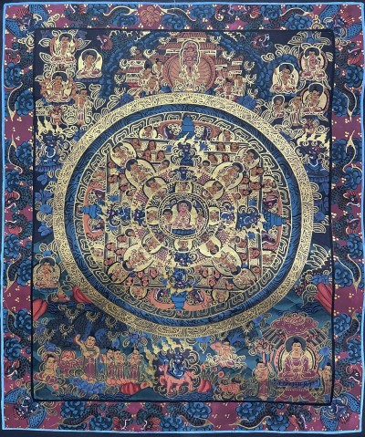 Mandala, Tibetan Buddhist Thangka Painting Of Buddha Mandala, [hand Painted]