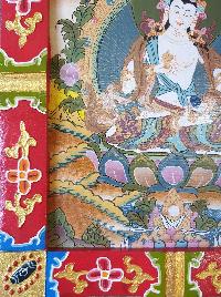 Tibetan Buddhist Thangka Painting Of Vajrasattva, [wooden Frame]