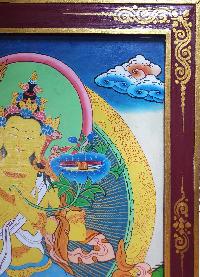 Tibetan Buddhist Thangka Painting Of Manjushri, [wooden Frame]
