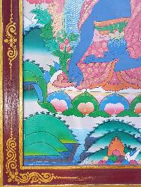 Tibetan Buddhist Thangka Painting Of Vairochana Buddha, [wooden Frame]