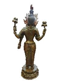 [one Piece], [old Stock] Buddhist Statue Of Standing Lakshmi, [chocolate Oxidized]