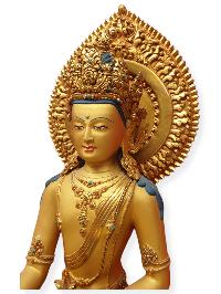 [master Quality], Buddhist Statue Of Medicine Buddha, [full Gold Plated, Stone Setting, Face Painted]