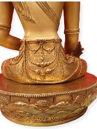 [master Quality], Buddhist Statue Of Medicine Buddha, [full Gold Plated, Stone Setting, Face Painted]