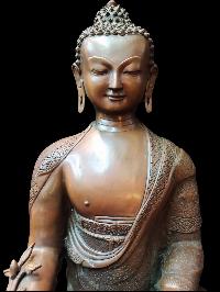 Buddhist Statue Set Of Shakyamuni Buddha, Medicine Buddha And Amitabha Buddha, [chocolate Oxidized]