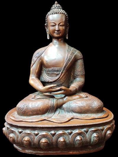 Buddhist Statue Set Of Shakyamuni Buddha, Medicine Buddha And Amitabha Buddha, [chocolate Oxidized]