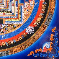 Buddhist Handmade Thangka Of Kalachakra Mandala, Sand Mandala, Wheel Of Time, Dalai Lama Thangka, [hand Painted]