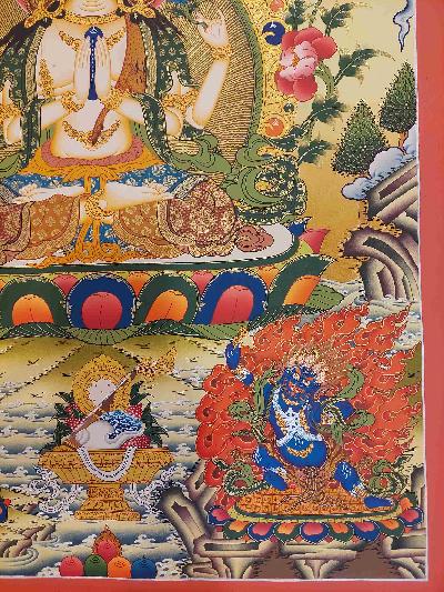 Buddhist Handmade Thangka Of Sahasrabhuja Avalokitesvara, [hand Painted]