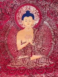 Buddhist Handmade Thangka Of Vairochana Buddha, [hand Painted]