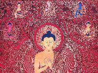 Buddhist Handmade Thangka Of Vairochana Buddha, [hand Painted]