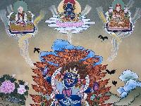 Buddhist Handmade Thangka Of Black Mahakala, [hand Painted]
