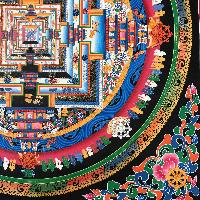 Buddhist Handmade Kalachakra Mandala, Sand Mandala, Wheel Of Time, Dalai Lama Thangka [real Gold]