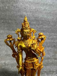 Buddhist Statue Of Standing Green Tara, [full Gold Plated]