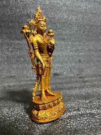 Buddhist Statue Of Standing Green Tara, [full Gold Plated]