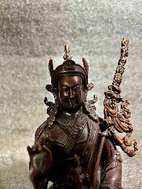 Buddhist Miniature Statue Of Padmasambhava, [chocolate Oxidized]