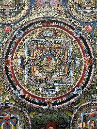 Buddhist Handmade Thangka Painting Of Pancha Buddha, [real Gold, Hand Painted], [sold]