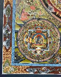 Buddhist Handmade Thangka Painting Of Pancha Buddha, [real Gold, Hand Painted], [sold]